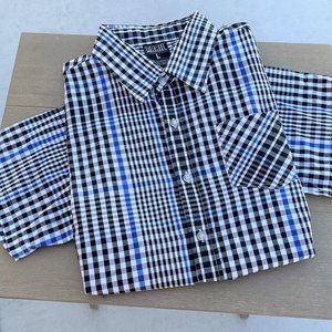 3rdRail Blue & Black S/S Plaid Shirt For Men Size Large